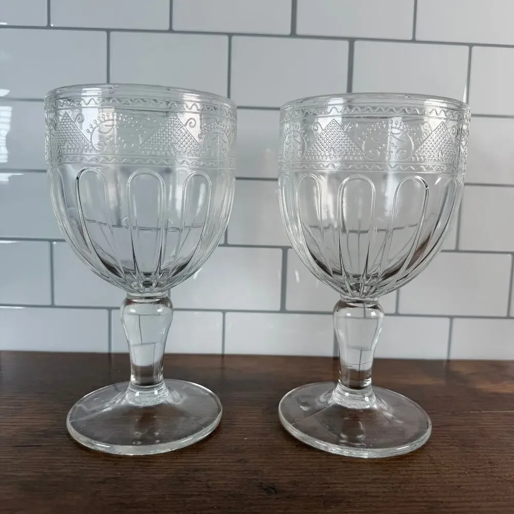 Vintage Ralph Lauren Emma Crystal Water Goblets Set of 2